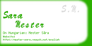 sara mester business card